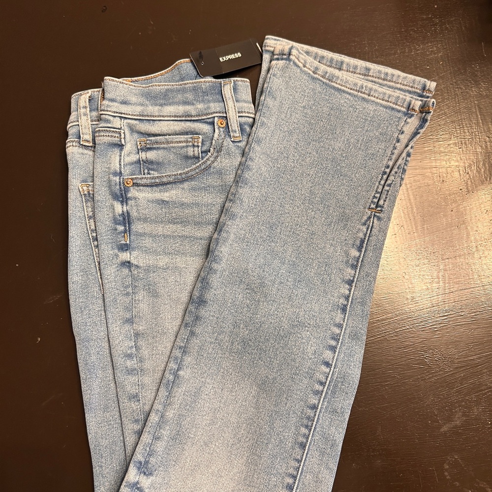 Express Women's Light Wash Skinny Jeans Size 0.